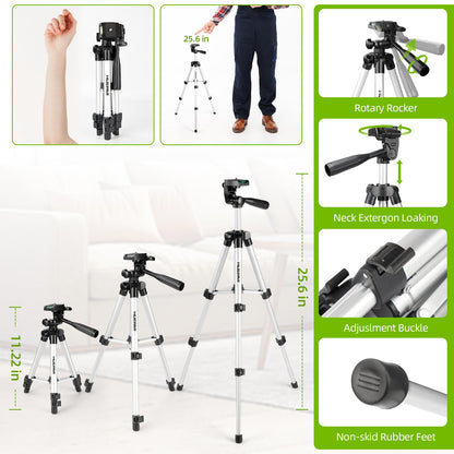 Laser Level with Tripod, HUEPAR 98Ft Self Leveling Laser Level Green Line Laser Cross Line Laser Leveler Tool for Picture Hanging, Tile, Home Renovation, Indoor Project, Battery&Carrying Bag Included