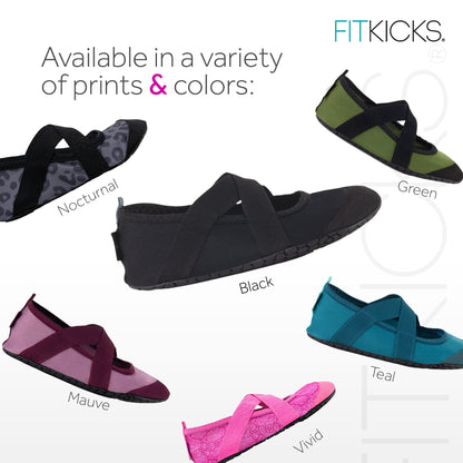 FITKICKS Crossovers Active Footwear, Foldable Shoes, Large, Black