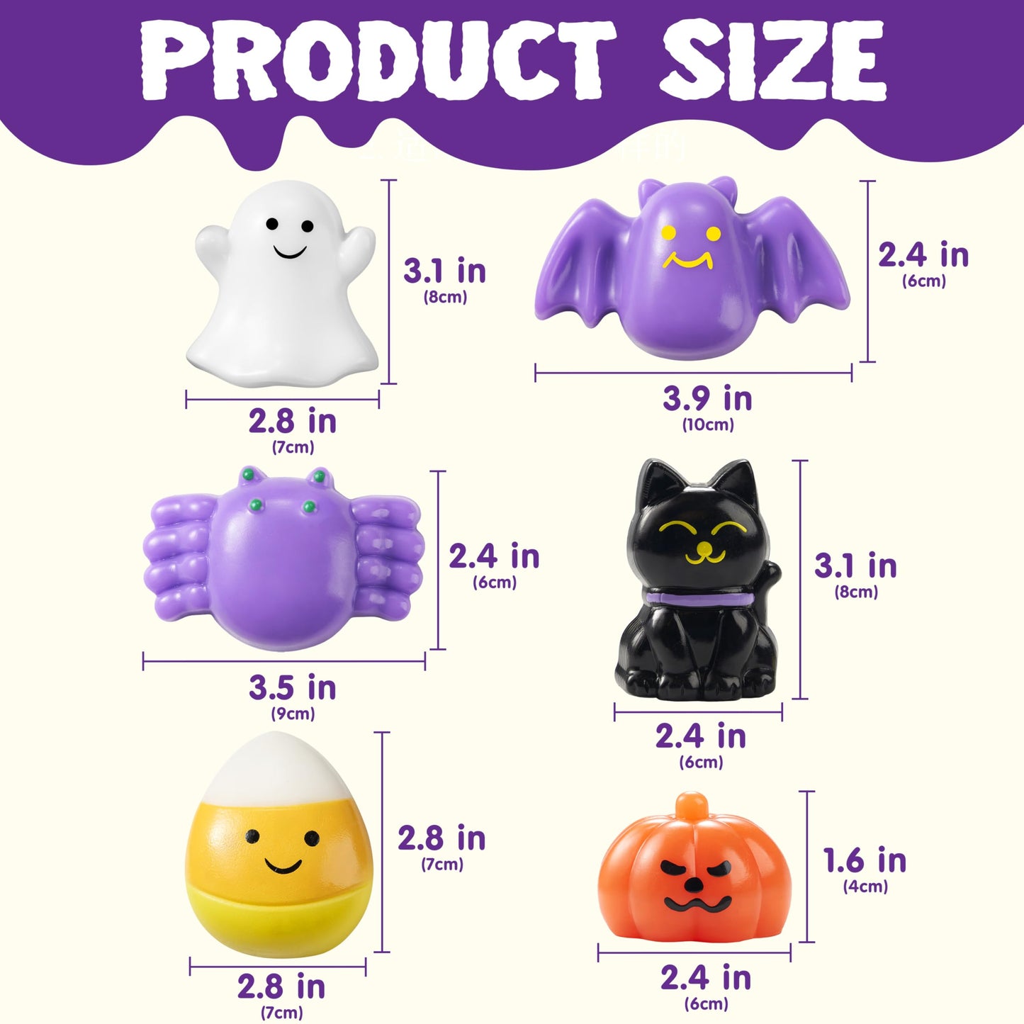 JOYIN 6 PCS Halloween Silicone Stress Relief Squishy Toys, Mini Soft Squeeze Toys for Halloween Party Favor Goodie Bag Fillers, Cute Ghost Mochis Stress Reliever Anxiety for Kids Gift