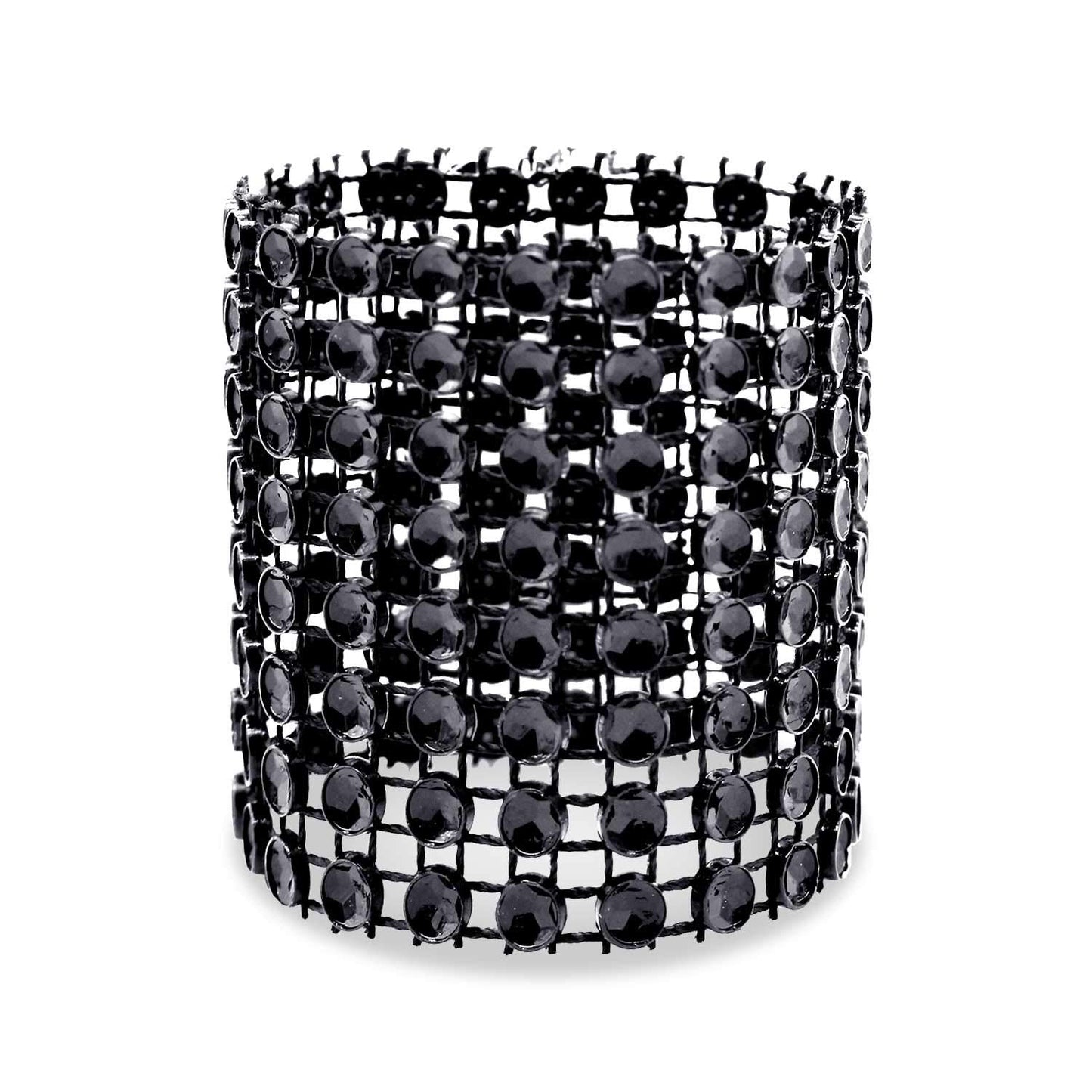 KPOSIYA Napkin Rings, Pack of 120 Rhinestone Napkin Rings Diamond Adornment for Place Settings, Wedding Receptions, Dinner or Holiday Parties, Family Gatherings (120, Black)