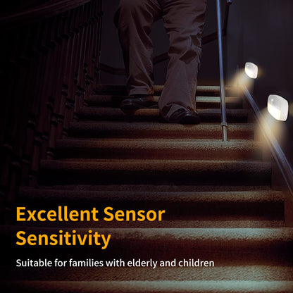 LED Night Light with Motion Sensor, AmmToo Motion Light with Battery, Indoor Night Light, Cabinet Lighting, Auto On/Off Light Sensor Light for Hallway, Stairs, Bathroom, Bedroom (Pack of 2)