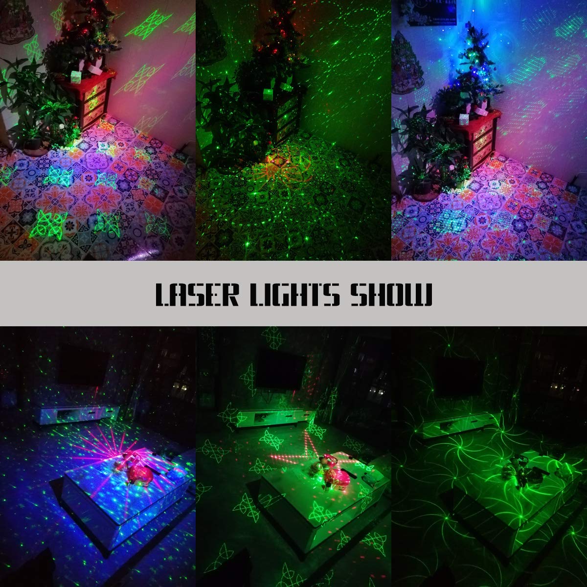 Laser Lights Show Projector - Sound Activated Strobe & Disco Ball DJ Lights for Christmas, Halloween, Glow Party Decor