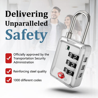 Joyway Luggage Locks TSA Approved, Travel Lock with Zinc Alloy Body, Open Alert, Easy Read Dials, for Travel Suitcase, Bag, Backpack, Tent, Fence, Lockers