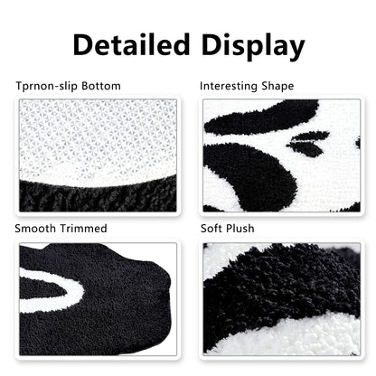 Kaupuar Large Skull Bath Mat Fluffy Black Bath Rugs Soft Plush Non-Slip Bathroom Rug Mats Halloween Decorative Welcome Doormat Washable for Toilet, Bedroom, Living Room, 22" x 43"