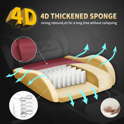 Gamtimer Gaming Chair,Computer Chair with Footrest and Lumbar Support,Breathable PU Leather,4D Lumbar Support and Headrest,360 Degree Swivel Chair with Adjustable Ergonomic Backrest for Adults(Red)