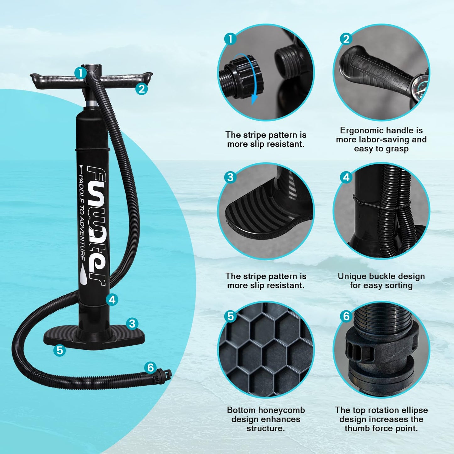 FunWater SUP Inflatable Stand Up Paddle Board 10'6×33"×6" Ultra-Light Inflatable Paddleboard with ISUP Accessories,Fins,Adjustable Paddle, Pump,Backpack, Leash