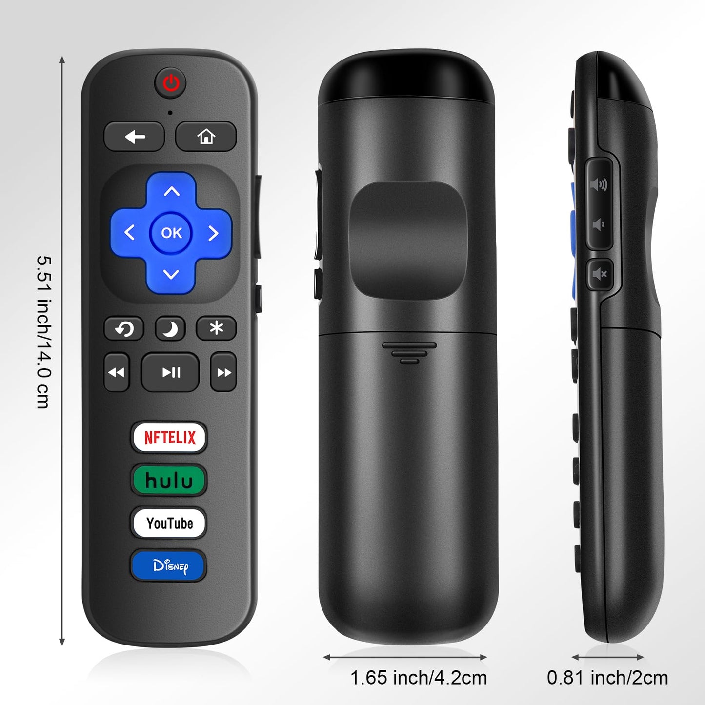 (Pack of 2) Replaced Remote Control Only for Roku TV Compatible with TCL Roku/for Hisense Roku/for Insignia Roku/for Onn Roku Smart TV (Not for Roku Stick and Box)