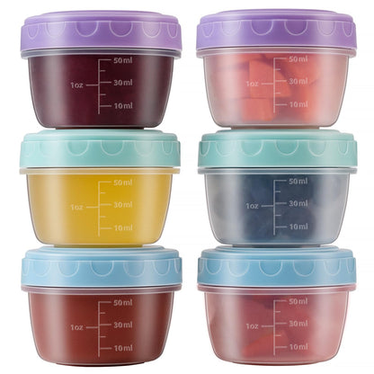 6 Pack 2.7 OZ Salad Dressing Container to Go with lids,Dishwasher and Microwave Safe Tiny Condiment Containers with Graduated Lines, Reusable and Leakproof Small Sauce Containers for Lunch Box