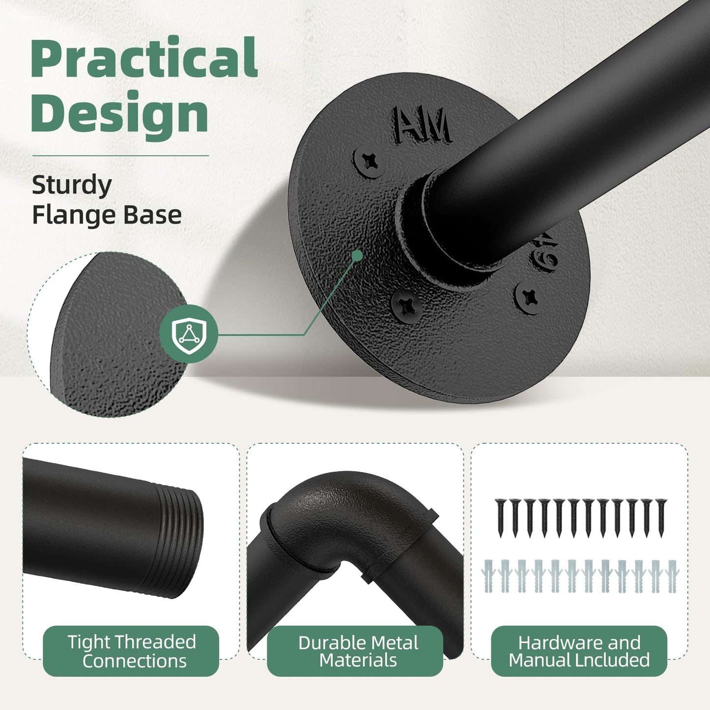 Galood Plant Hanger Indoor with 6 Hanging Chains Hanging Planters for Indoor Plants Hanging Plant Holder Window Plant Rod Black Metal Shelves(70.8 Inch Pot not Included