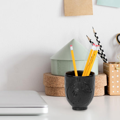 Jay Franco Disney Nightmare Before Christmas Tumbler - Black Resin Toothbrush/Pen Holder Features Jack & Sally - Bathroom Décor