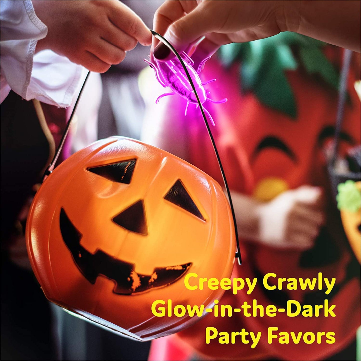 Glow Critters and Halloween Trick or Treat Glow Skeletons and Pumpkins - Glow Sticks Party Favors - Glow in The Dark Party Supplies