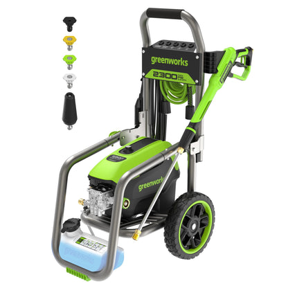 Greenworks Pro Brushless 2300 PSI (SGS Certified) 2.3 GPM Max / 1.2 GPM Electric Pressure Washer (Foldable Handles, Rugged Steel Frame, 25 FT Hose, 35 FT GFCI Power Cord)