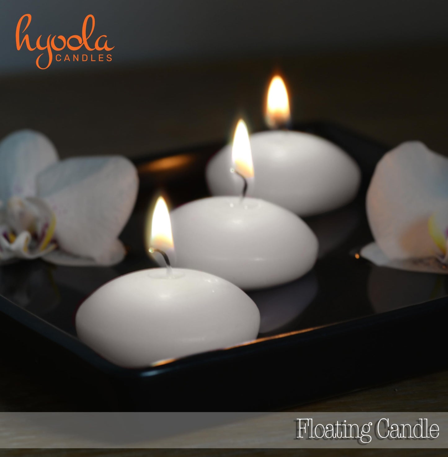 HYOOLA Premium White Floating Candles 1.75 Inch - 3 Hour - 20 Pack - European Made