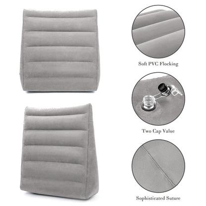 Inflatable Wedge Pillow for Sleeping, Portable Travel Wedge Pillow for Sitting in Bed, Inflatable Wedge Pillows for Travel, Blow Up Wedge Pillow Under Knee Pillow