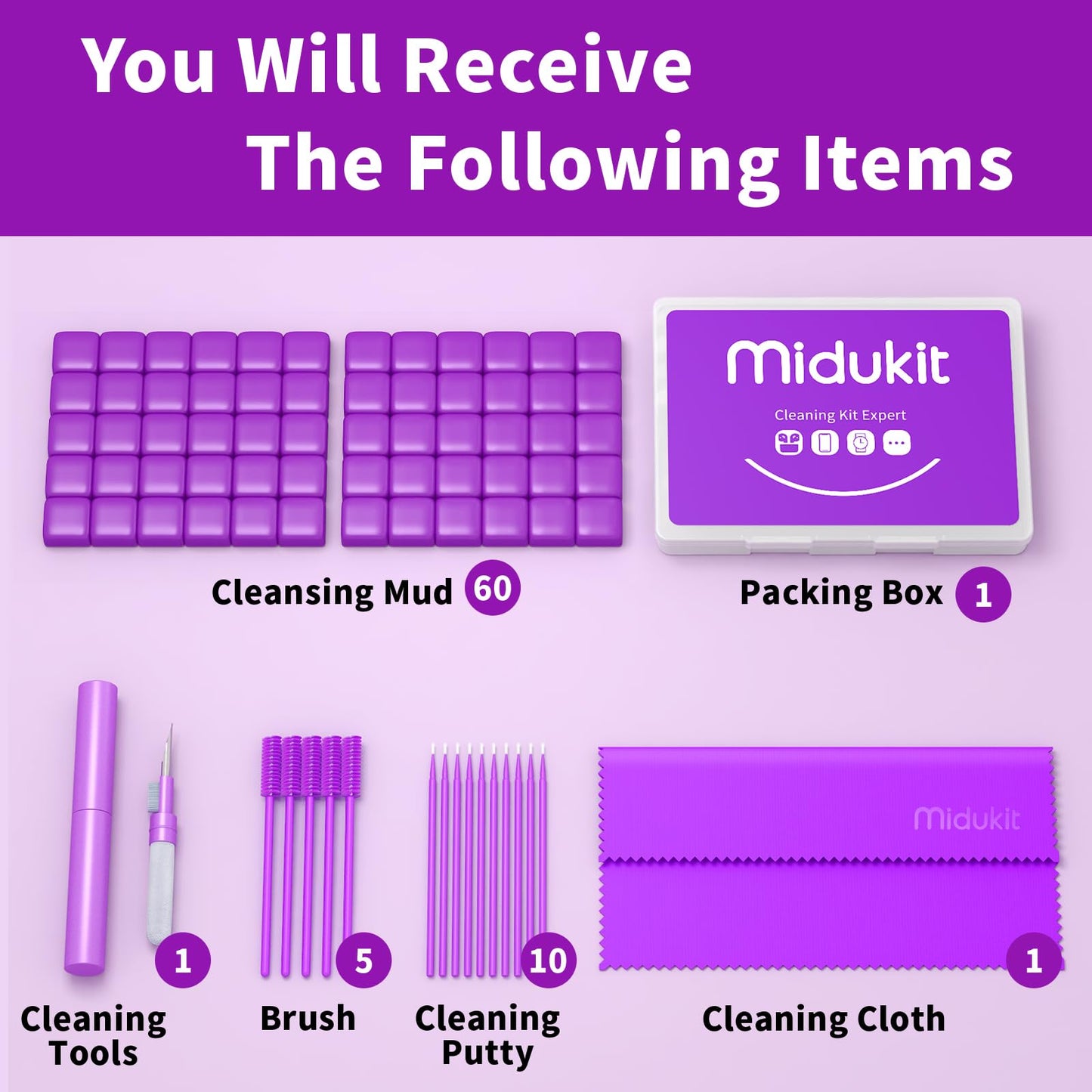 Cleaner Kit for Airpod, Earbud Cleaning Putty, Cleaning Kit Compatible with Airpods iPhone, fits Earbud Phone Ear Wax Dirt, Cleaning with Putty, Cleaning Pen, Microfiber Cleaning Cloth & Brushes