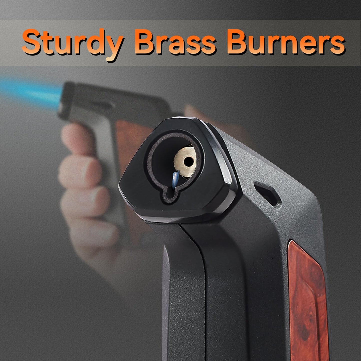 2 Pack Torch Lighter, Zoocura Single Jet Flame Butane Lighters Refillable Torch Lighter Adjustable Gas Lighter Windproof Lighters for Men BBQ Grill Camping (Fuel Not Included)