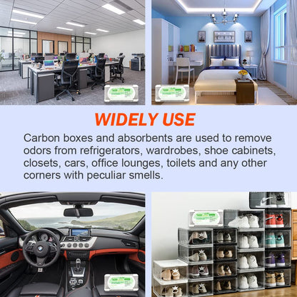 4Packs Fonday Refrigerator Deodorizer Odor Eliminator for Fridges Freezers Coolers Lunch Boxes Bamboo Charcoal More Effective Than Baking Soda