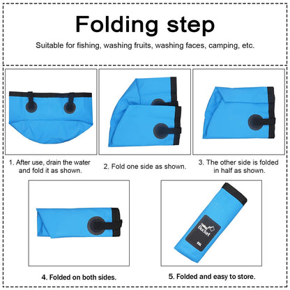 Collapsible Bucket, Esthesia 5 Gallon Portable Folding Water Portable Collapsible Wash Basin Folding Bucket Water Container Fishing Bucket for Travelling Camping Hiking Fishing Gardening