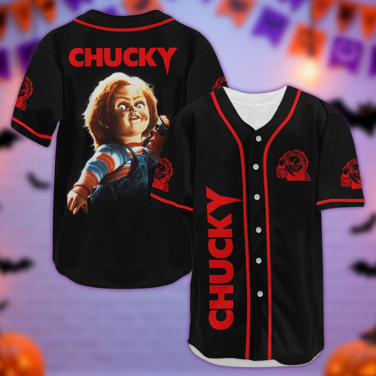 fat mummy Horror Doll Baseball Jerseys Shirt, Wanna Play Jersey Shirts for Men Women (L)