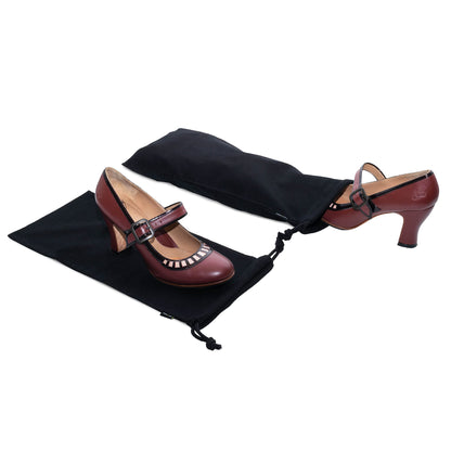 ZENPAC Shoe Dust Bags, Black Duster Flannel Pouch with Drawstring Closure, Washable Breathable Cotton Fabric for Boots, Travel, Luggage, 8x17, 4 Pack