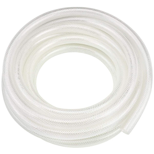 3/8" ID x 10 Ft High Pressure Braided Clear PVC Vinyl Tubing Flexible Vinyl Tube, Heavy Duty Reinforced Vinyl Hose Tubing, BPA Free and Non Toxic