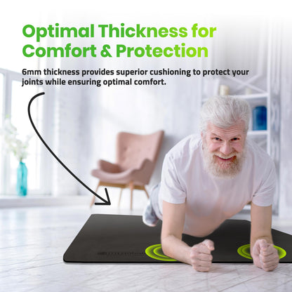 Large Yoga Mat (6'x4') – 1/4" & 1/2" Thick Exercise Mats for Home Workout, Extra Wide Workout Mats for Home Gym, Yoga, Pilates, Stretching, Floor & More