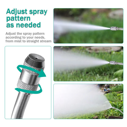 29 Inches Sprayer Wand,Adjustable Universal Sprayer Wand with 3/8" Brass Barb, Stainless Steel Replacement Sprayer Wand with Shut off Valve (2Pcs 3/8" Barb Sprayer Wand)