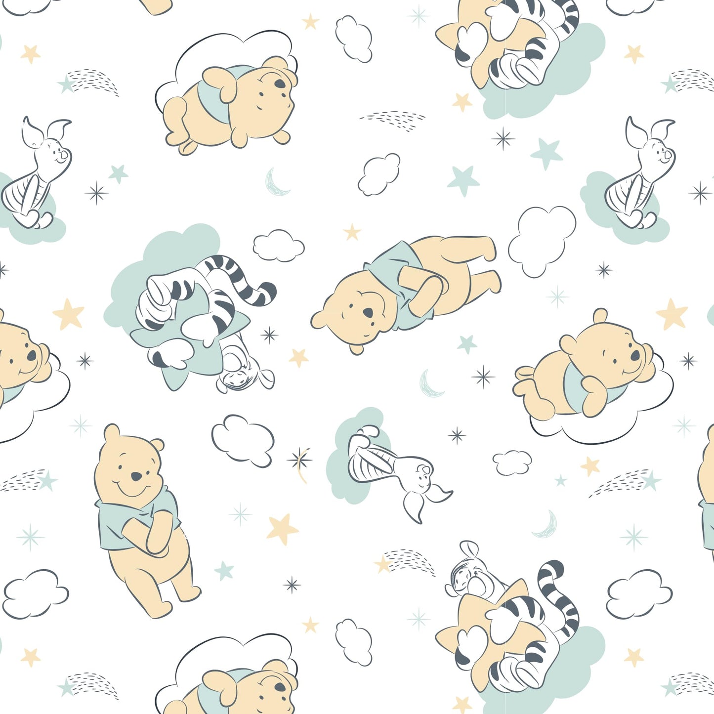 Lambs & Ivy Disney Baby Winnie The Pooh Hugs White Fitted Crib Sheet