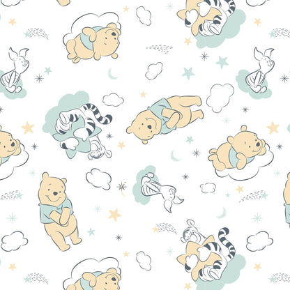 Lambs & Ivy Disney Baby Winnie The Pooh Hugs White Fitted Crib Sheet