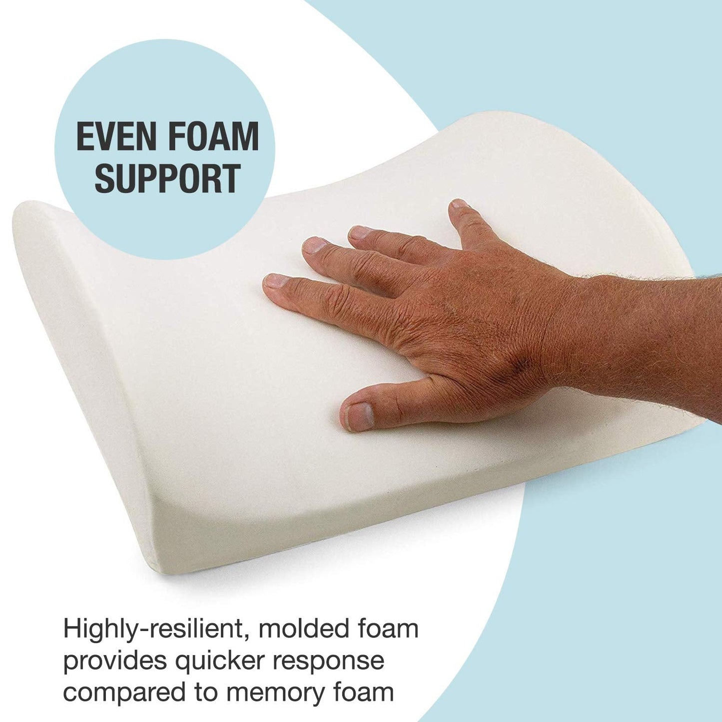 DMI Lumbar Support Pillow for Chair to Assist with Back Support with Removable Washable Cover and Firm Insert to Ease Lower Back Pain while Improving Posture,14 x 13 x 5,Contoured Foam,Elite,Black