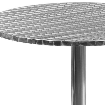 Flash Furniture Mellie 27.5" Round Aluminum Indoor-Outdoor Table with Stainless Steel Table Top