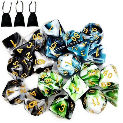 DND Dice Set 3 Sets Polyhedral Dice for Dungeons and Dragons DND Dice TRPG Table Board Roll Playing Games