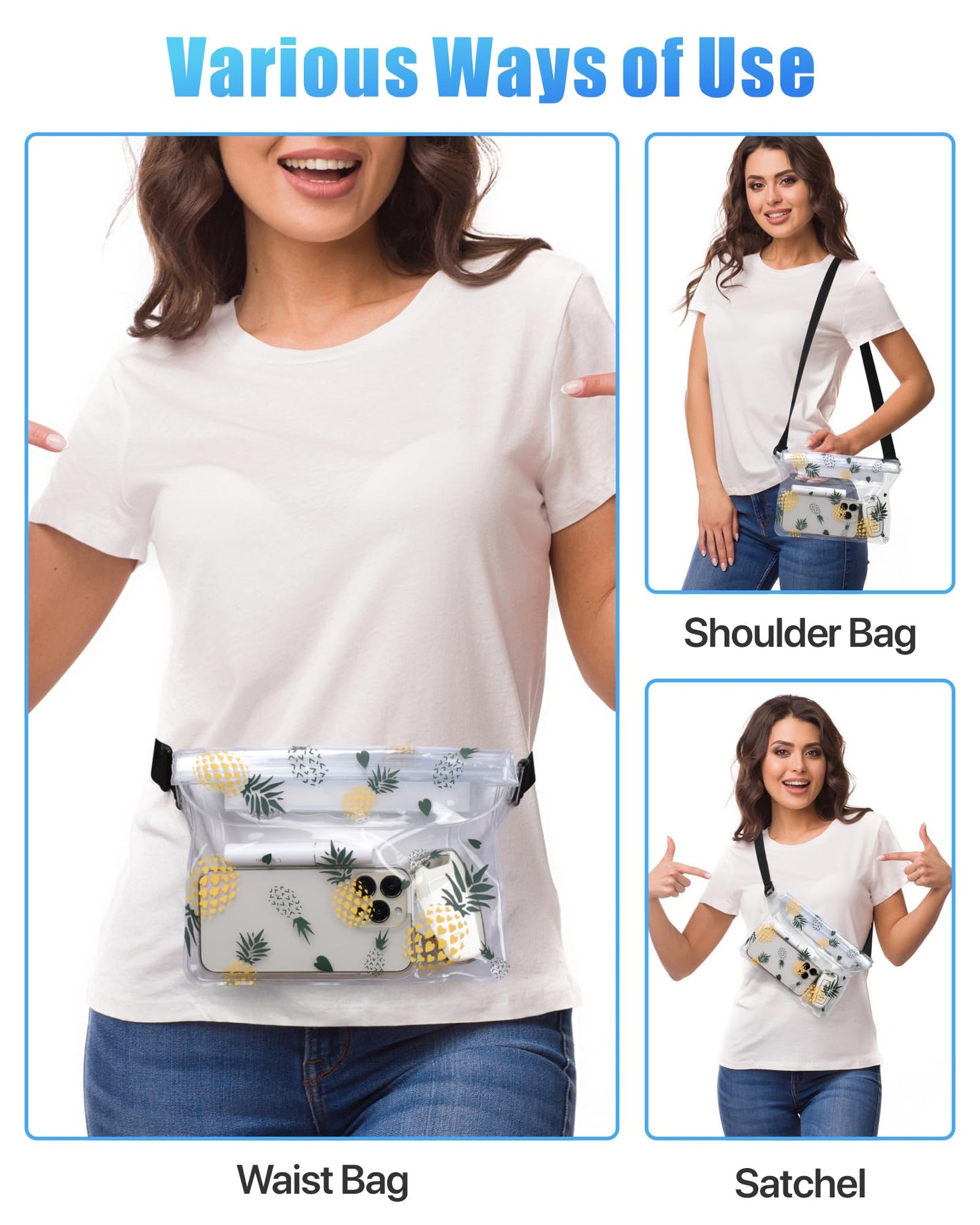 F-color Waterproof Fanny Pack - Waterproof Phone Pouch with Waist Strap - Cruise Essentials 2025 Must Haves Waterproof Pouch Dry Bag Keep Phone Valuables Safe for Beach Kayaking Boating Fishing