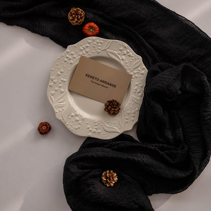 Keketoarrange Black Table Runner Cheesecloth Gauze Rustic Premium Cotton Cheese Cloth Table Runner 120 Inch 10 FT for Wedding Bridal Baby Shower Long Sheer Boho Home Decorations