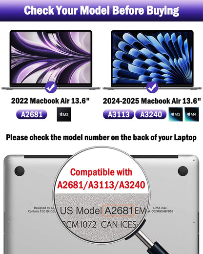 F FORITO 2-Pack Anti Blue Light Matte Screen Protector Compatible with MacBook Air 13.6 inch (2022-2025, M2, M3, M4), Eye Protection Blue Light Blocking & Anti Glare Laptop Screen Protector