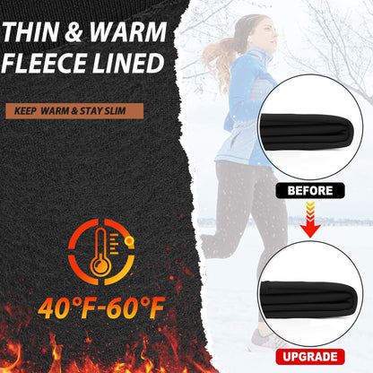 FuelMeFoot Women's Lined Thermal Leggings with Teddy Inner Fleece High Waist Leggings Warm Winter Sports Leggings Long Tights Yoga Trousers Running Trousers