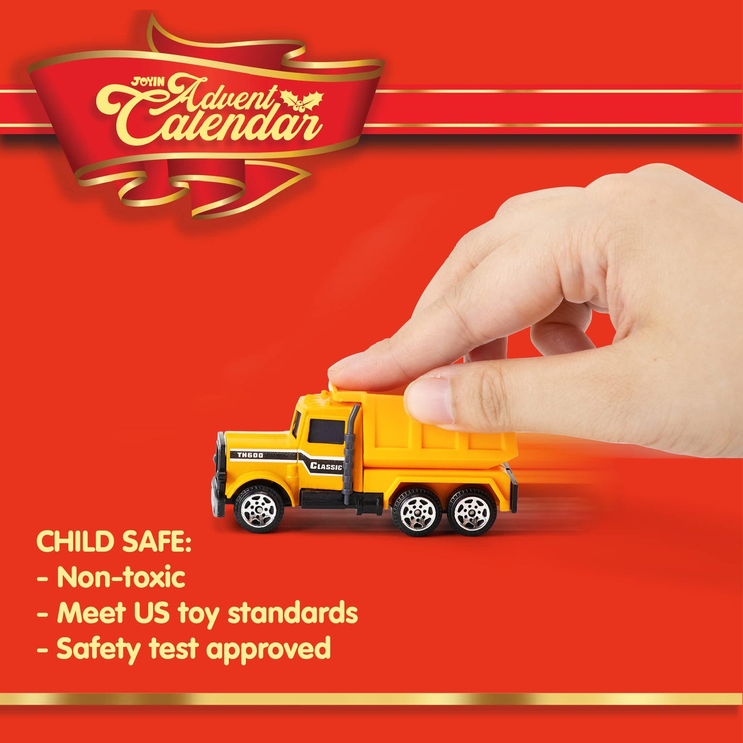 JOYIN 2025 Christmas Advent Calendar, 24 Days Countdown Calendar Diecast Cars Set, Christmas Vehicles Toys for Boys Kids, Classroom Prizes Xmas Gift, Xmas Party Favor Gifts, Advent Calendar Kids