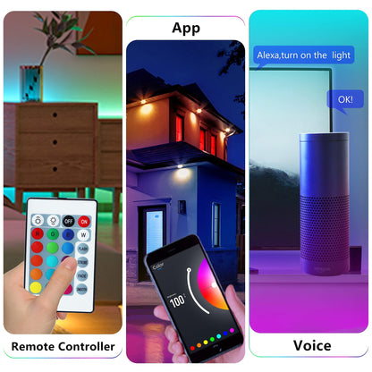 GUPUP Smart WiFi Led Lights 100 ft, Compatible with Alexa and Google Assistant Devices, Voice Control, Music Sync Color Changing Strip Lighting, App&Remote Controlled Indoor Light for Bedroom, Party