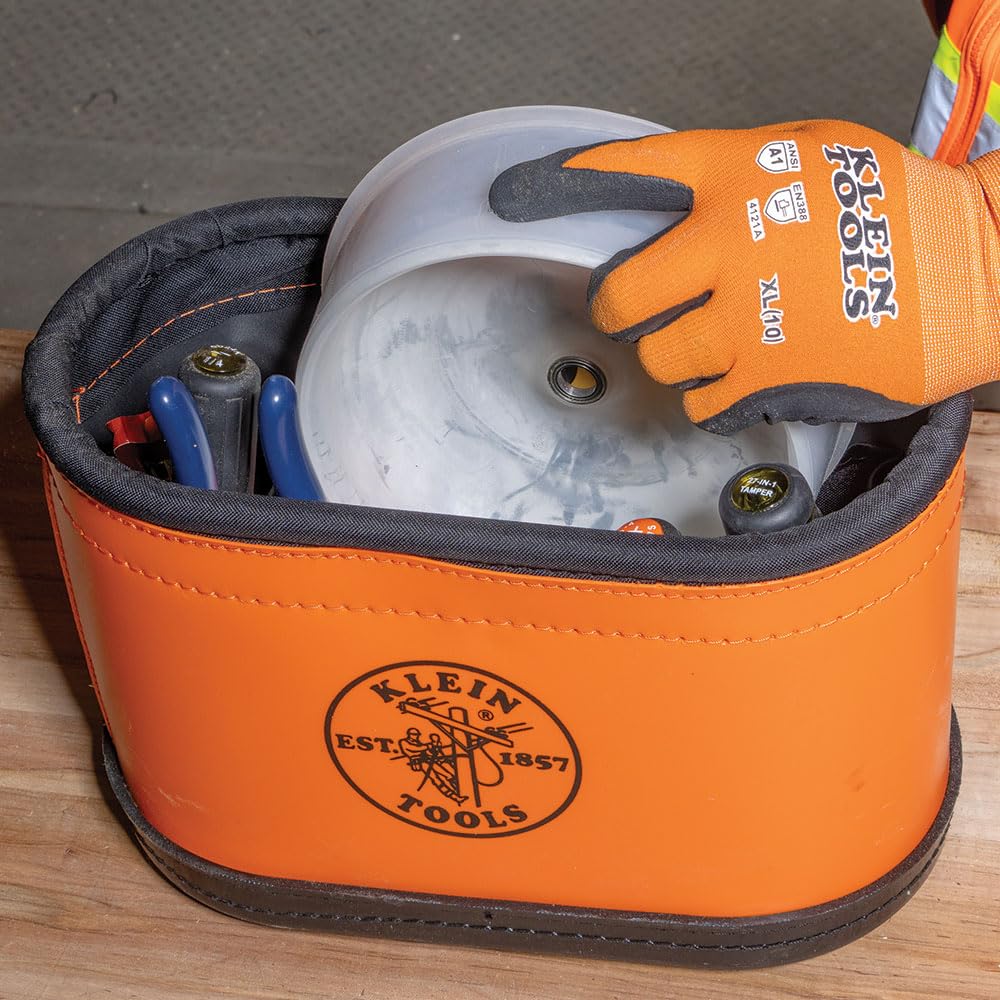 Klein Tools 31101 Collapsible Hole Saw Dust Bowl, Ideal for Overhead Can and Recessed Lighting, Fits Hole Saws up to 6-3/8-Inch, Arbors up to 1/2-Inch