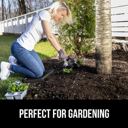 GORILLA GRIP Extra Thick Patent Pending Garden Kneeling Pad, 17.5 x 11 Inch Supportive Soft Foam Knee Cushioning for Gardening, Water Resistant, Bathing Baby Working Supplies, Lightweight, Black