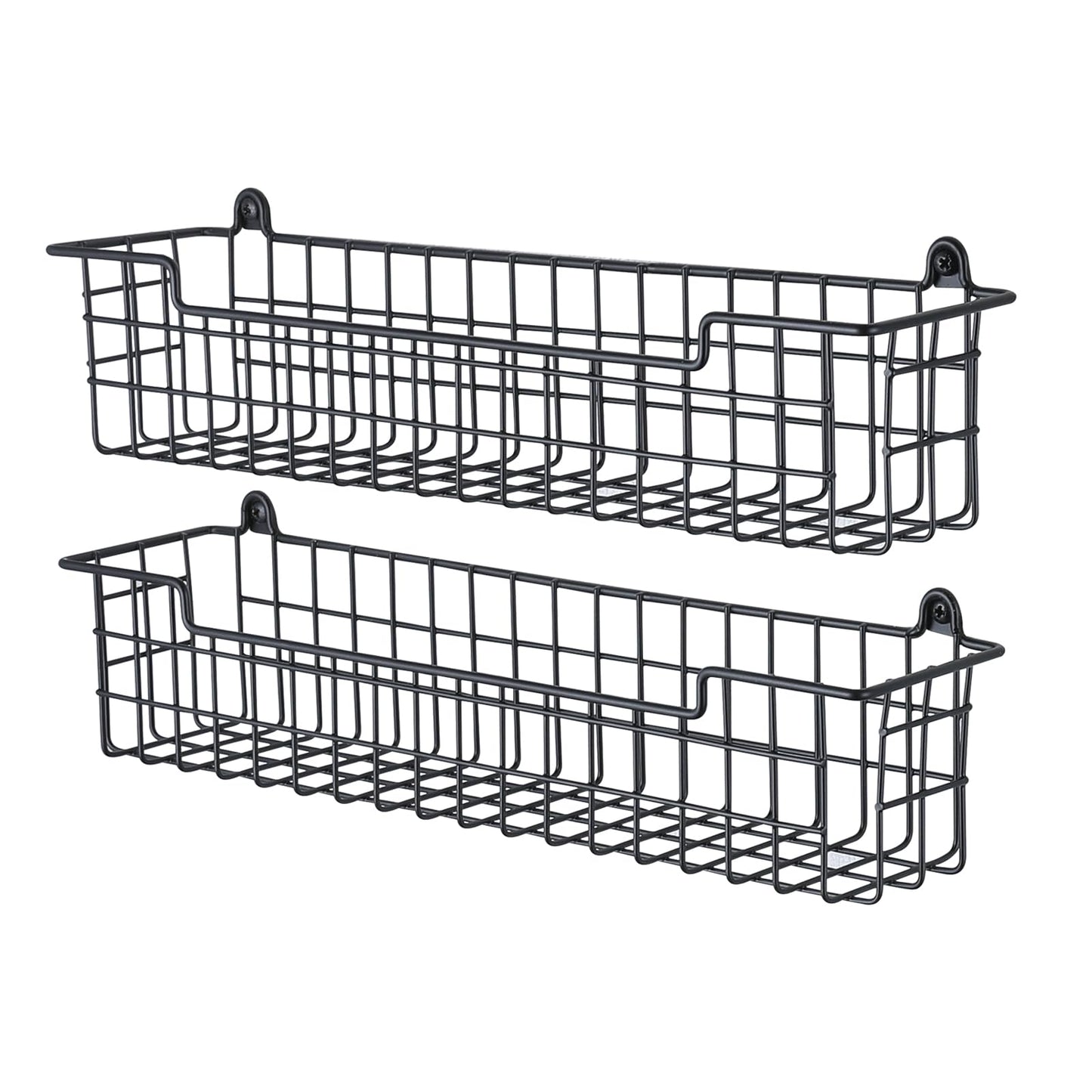 Spice Rack Organizer Wall Mount, Spice Organization Storage Shelf for Cabinet Door, 2 Packs Wall Spice Rack Saving Space for Kitchen, Black