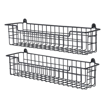 Spice Rack Organizer Wall Mount, Spice Organization Storage Shelf for Cabinet Door, 2 Packs Wall Spice Rack Saving Space for Kitchen, Black
