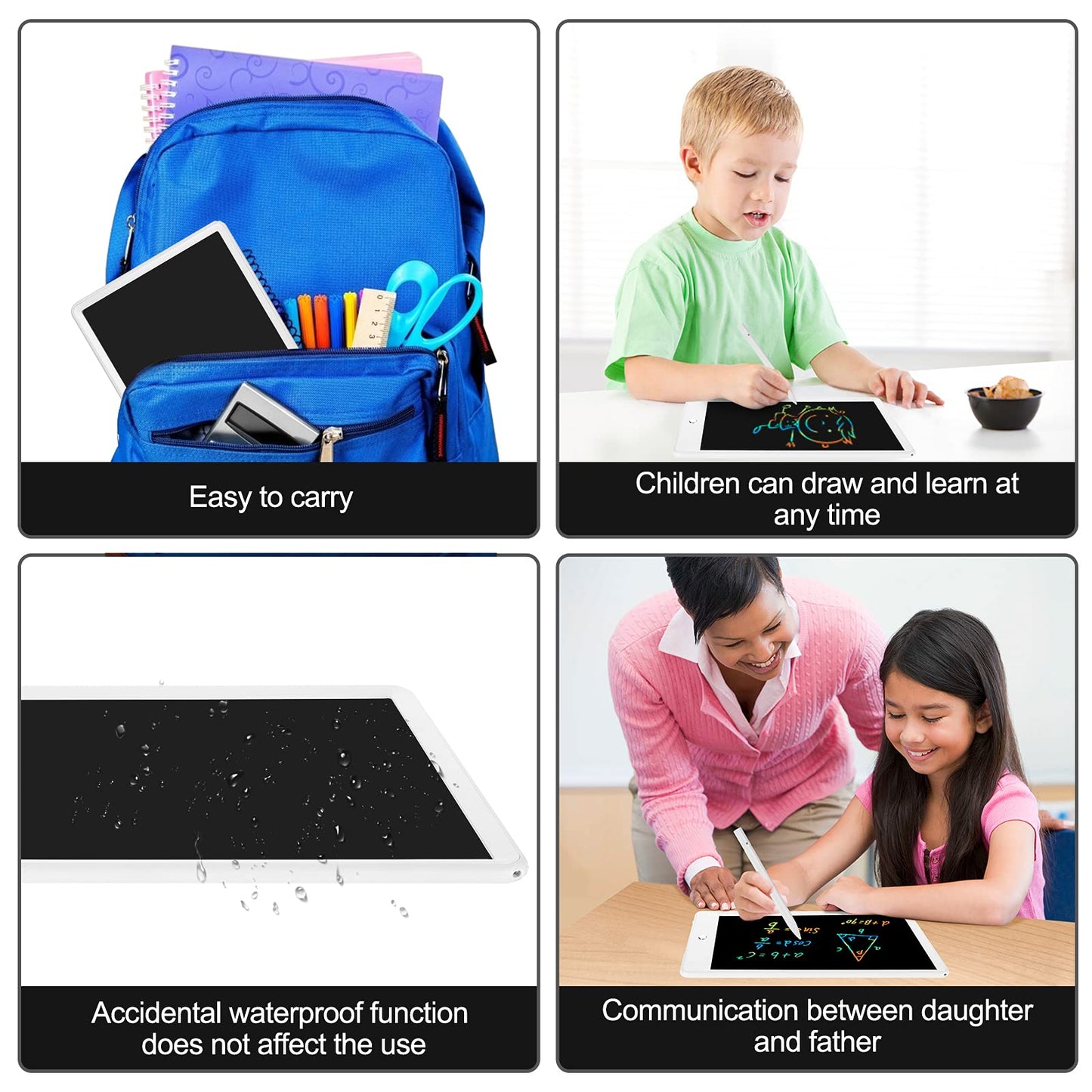 LCD Drawing Pad 10Inch for Kids with Bag,Digital Notebook & Notepad for Adult,Scribbler Board Note Book and Note pad,Colorful Writing Tablet for Boy Girl at Home,School and Office