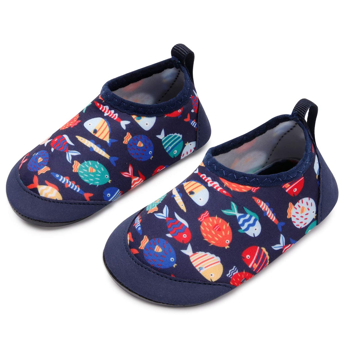 L-RUN Toddler Walking Shoes Barefoot Skin Aqua Socks Navy 0-6 Months=EU15-16