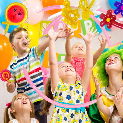 KAWKALSH 260 Clear Long Balloons for Animals, Thickening Skinny Latex Twisting for Arch Modeling Magic Clown Birthday Wedding Party Decorations 100pcs