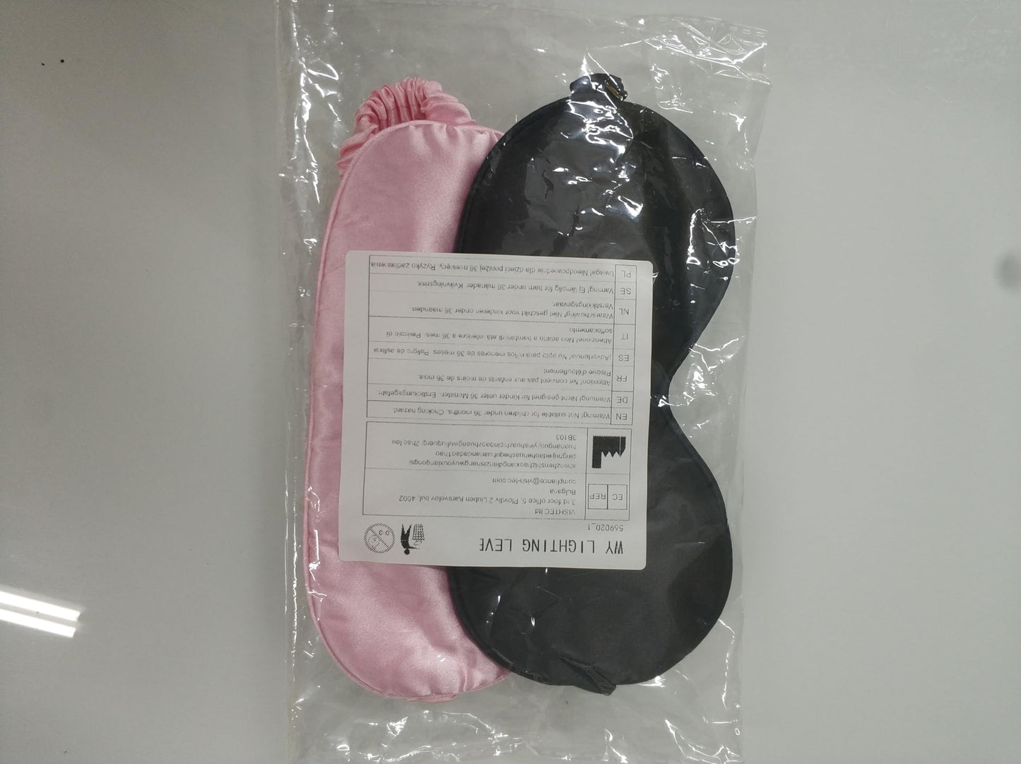 2 Pack Sleep Mask Silk Eye Mask Cover for Sleeping, Soft Satin Blindfold with Elastic Strap, Comfortable Night Sleeping Mask for Women Men (Black, Pink)