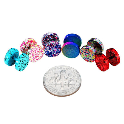 JewelrieShop Fake Plugs Faux Gauges Plugs Earring for Men Stainless Steel Studs Circle Flat Back Cheater Illusion Tunnel Dumbbell Earrings Ear Plugs Women(16G,6-12 Pieces,10mm)