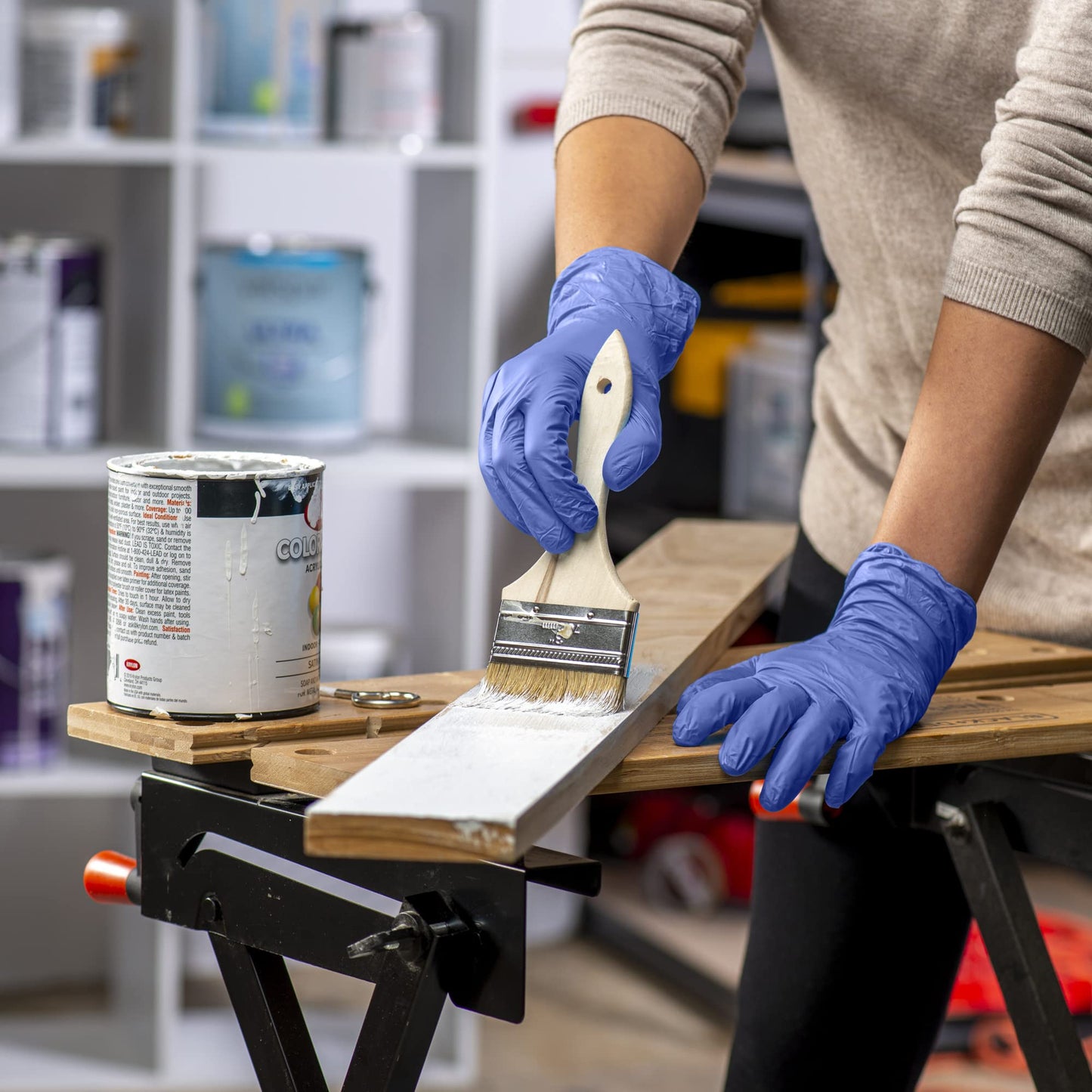 Comfy Package [100 Count Blue Nitrile Gloves, Disposable Gloves - 4 Mil, Latex & Rubber Free, Non-Sterile Powder Free Gloves - Small