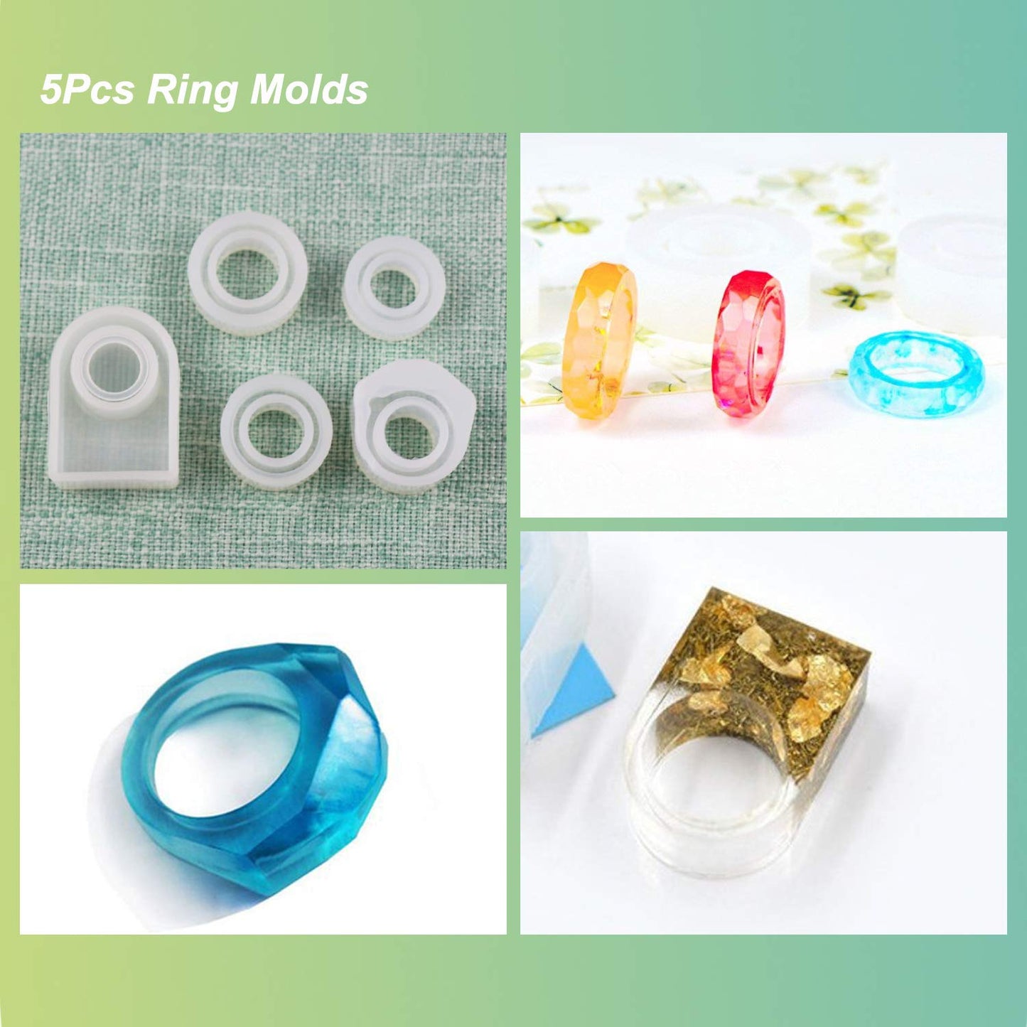 LET'S RESIN 30pcs Resin Jewelry Molds, Jewelry Molds for UV Resin, Resina Silicone Molds kit with Bracelet,Pendant,Ring for Epoxy Casting