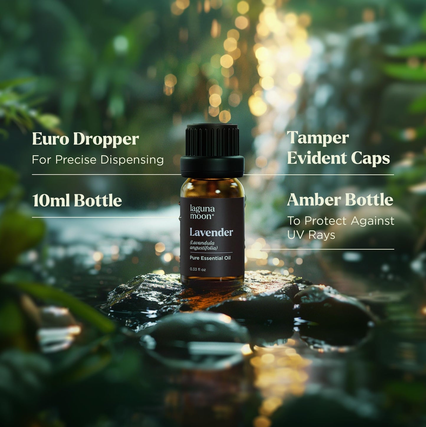 Lagunamoon Essential Oils Set - Top 6 Blends for Diffusers, Home Care, Candle Making Scents, Fragrance, Aromatherapy, Humidifiers, Gifts - Peppermint, Tea Tree, Lavender, Eucalyptus, Orange (10mL)